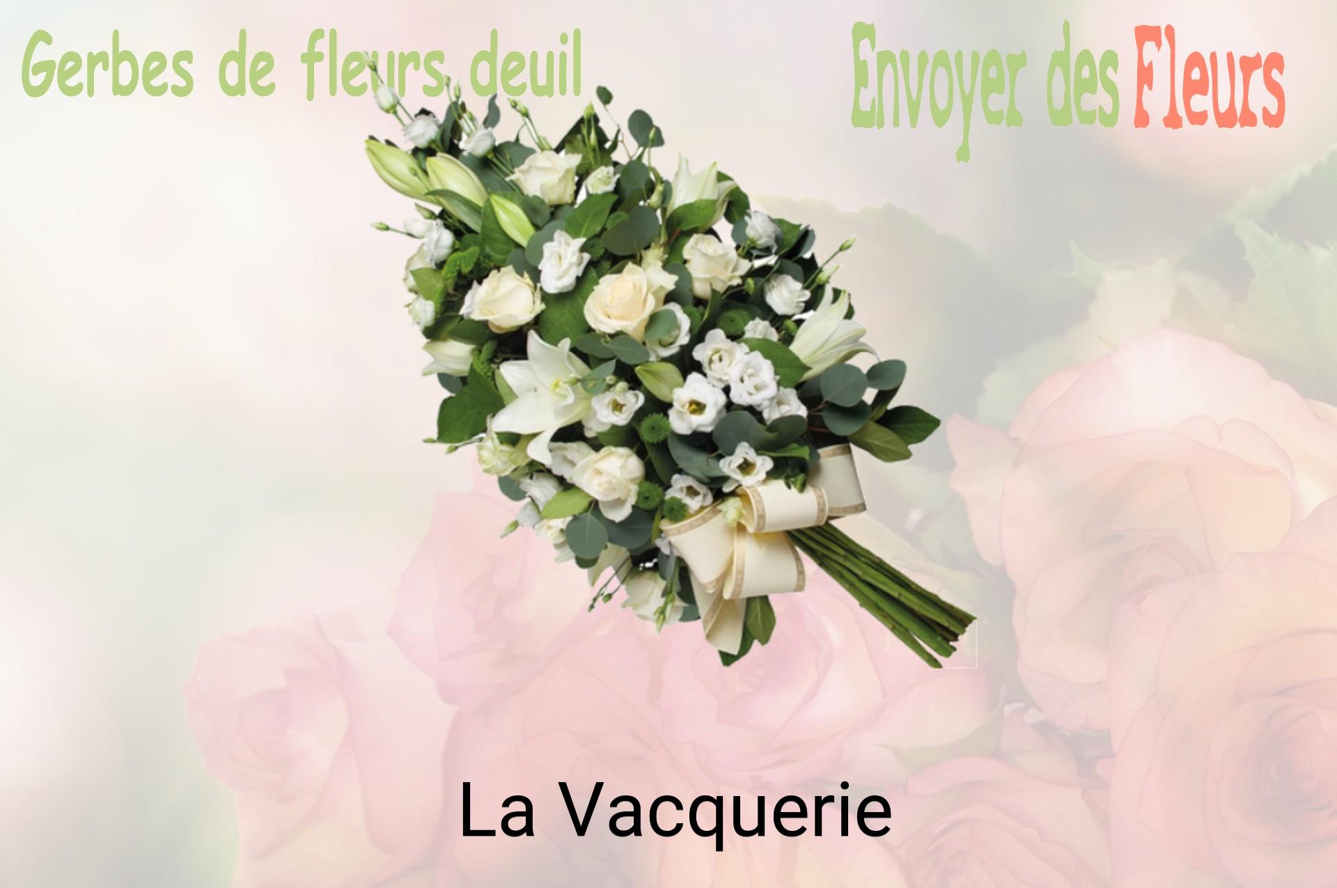Gerbe de fleurs de deuil livrée à La Vacquerie